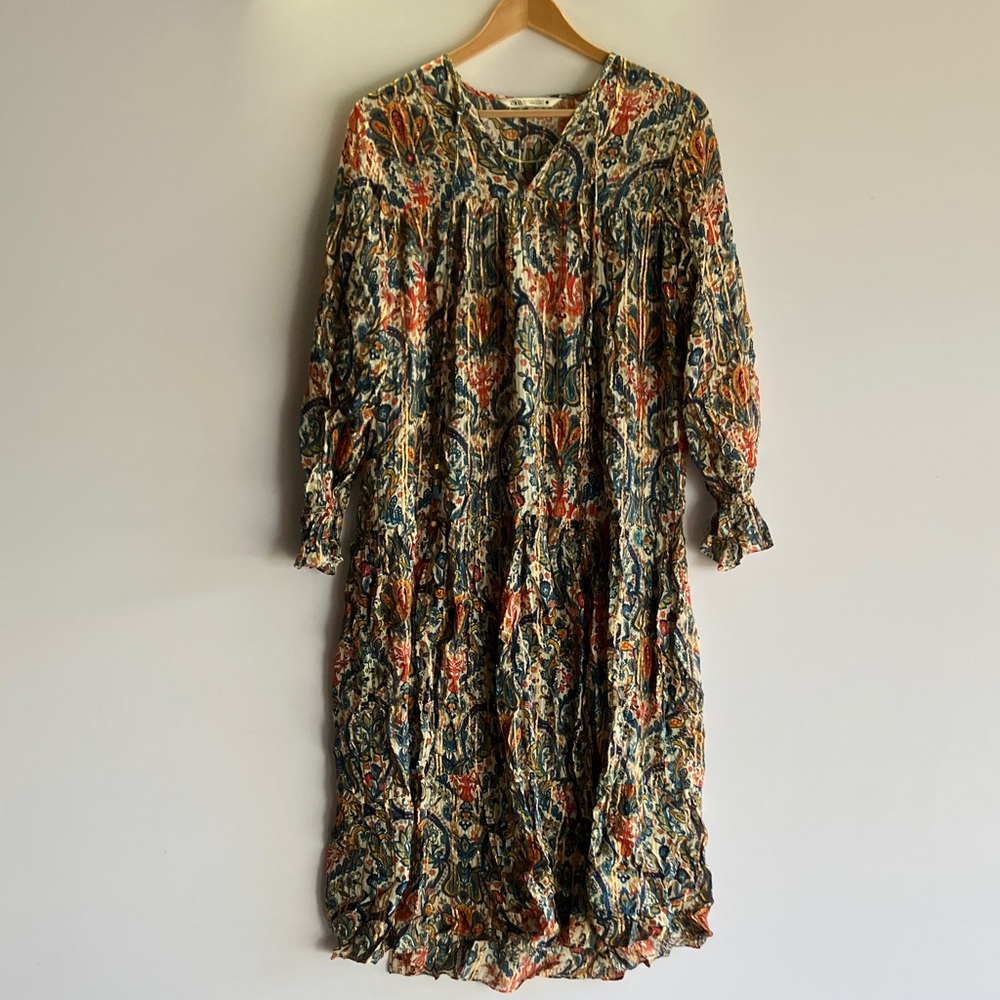 Zara Multicolor Long Sleeve Dress